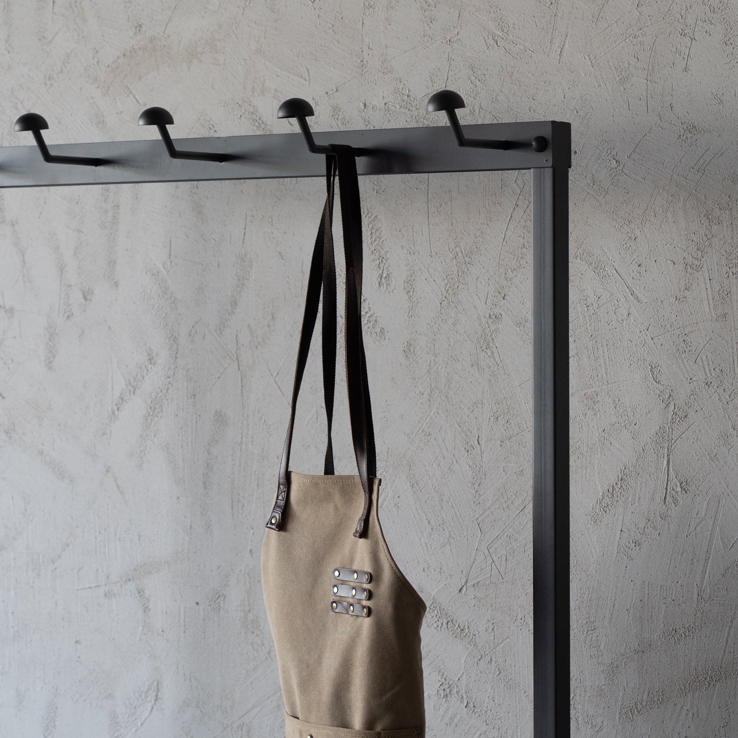 Nordic Industrial Wood & Steel Floor Goat Hanger