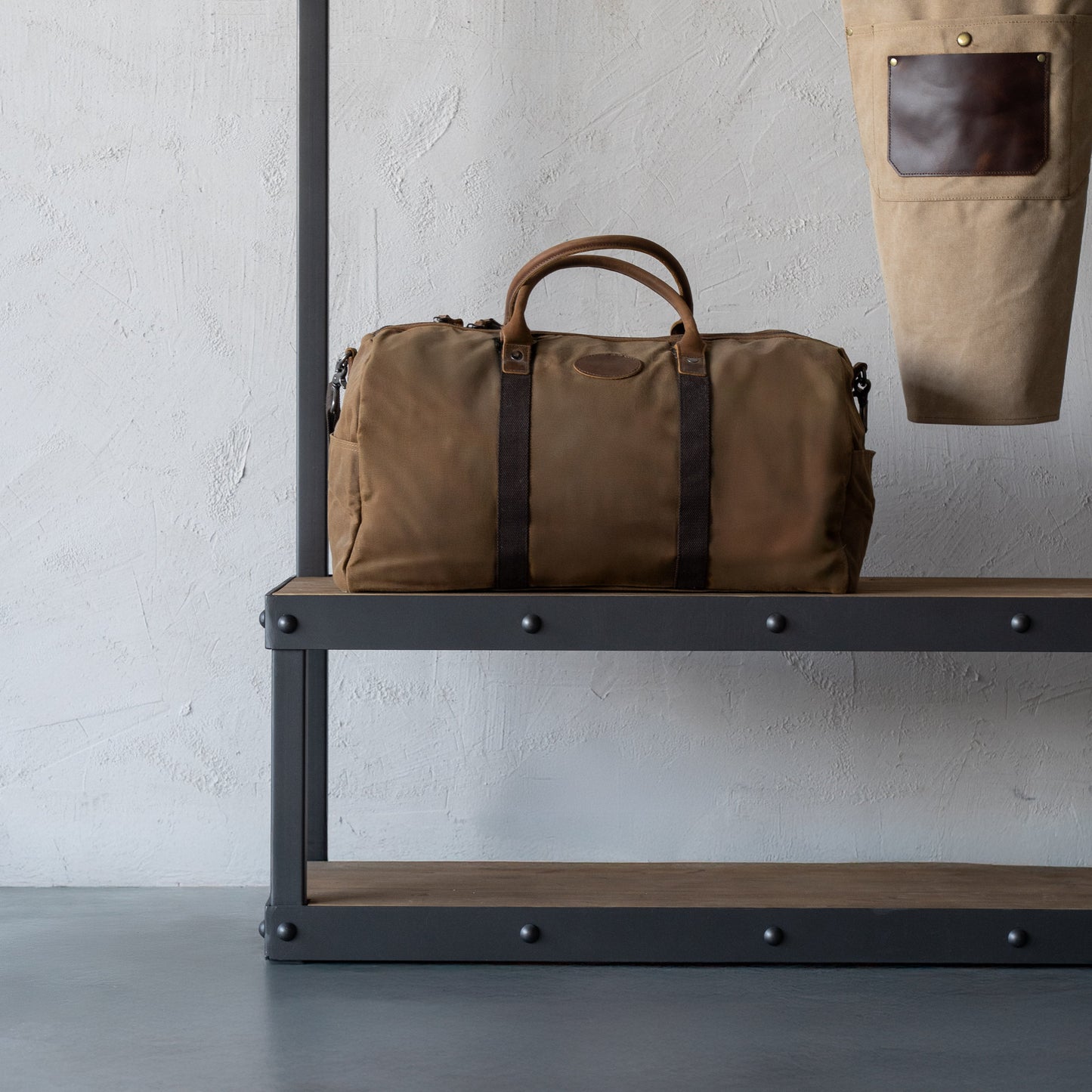 Nordic Industrial Wood & Steel Floor Goat Hanger