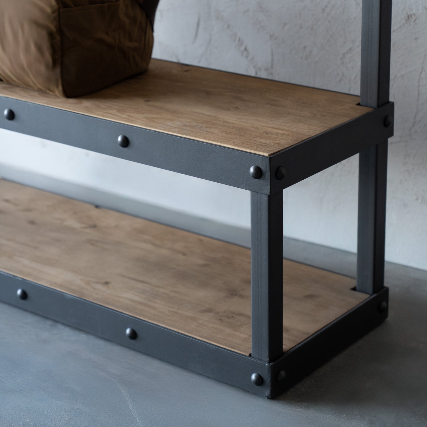 Nordic Industrial Wood & Steel Floor Goat Hanger